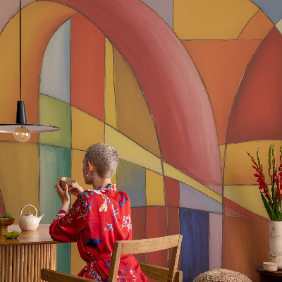 3D wall mural with an energy forms design