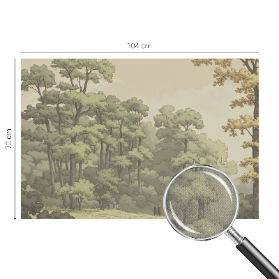 Baby room wall mural with a forest idyll design