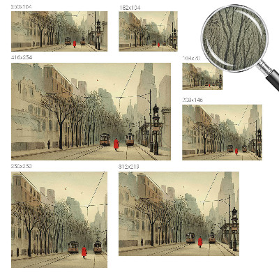 Peel and stick wallpaper mural with an urban symmetry design