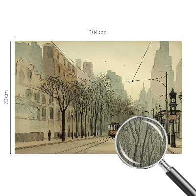 Peel and stick wallpaper mural with an urban symmetry design