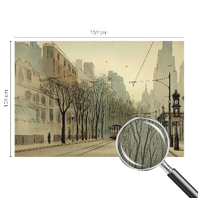 Peel and stick wallpaper mural with an urban symmetry design