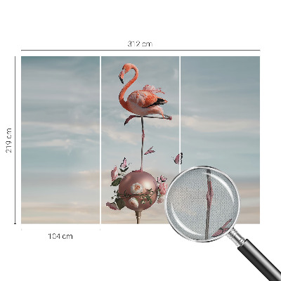 Peel and stick wall mural with an elegant flamingo design