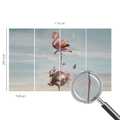 Peel and stick wall mural Elegant flamingo