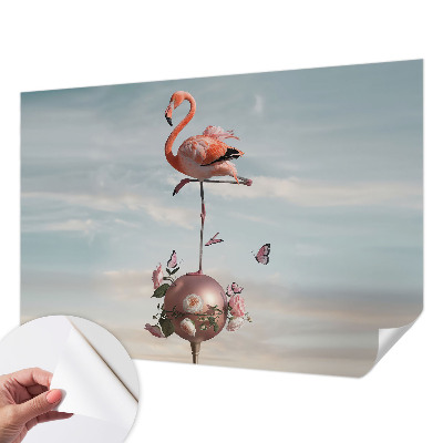 Peel and stick wall mural Elegant flamingo