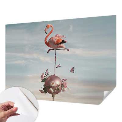Peel and stick wall mural Elegant flamingo
