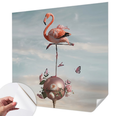 Peel and stick wall mural Elegant flamingo