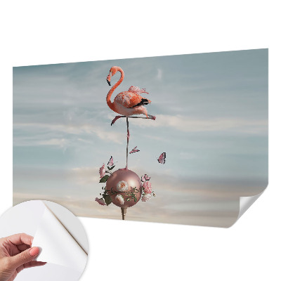 Peel and stick wall mural Elegant flamingo