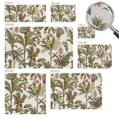 Self-adhesive wall mural with an exotic nature motif
