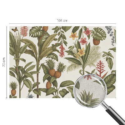 Self-adhesive wall mural with an exotic nature motif