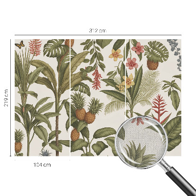 Self-adhesive wall mural with an exotic nature motif