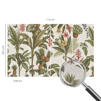 Self-adhesive wall mural with an exotic nature motif
