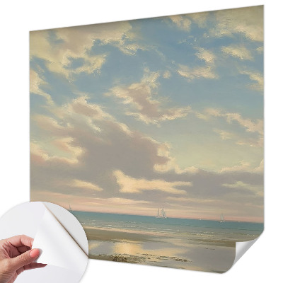 Self-adhesive photo wallpaper with a quiet shore motif