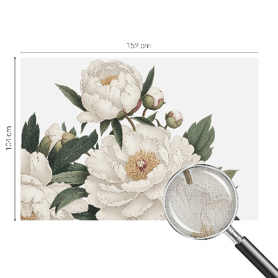 Stick-on wall mural White peonies