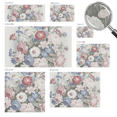 Removable wall mural with a colorful bouquet design