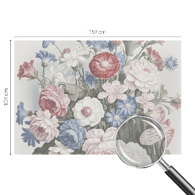 Removable wall mural with a colorful bouquet design