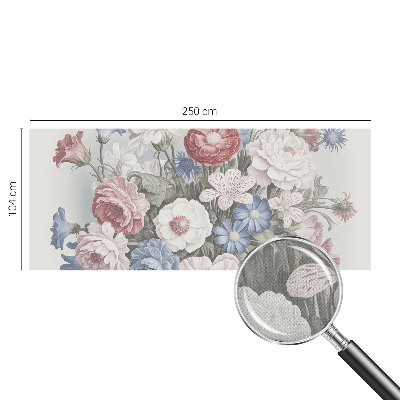 Removable wall mural with a colorful bouquet design