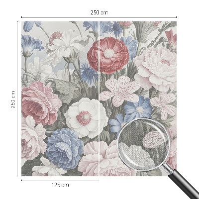 Removable wall mural with a colorful bouquet design