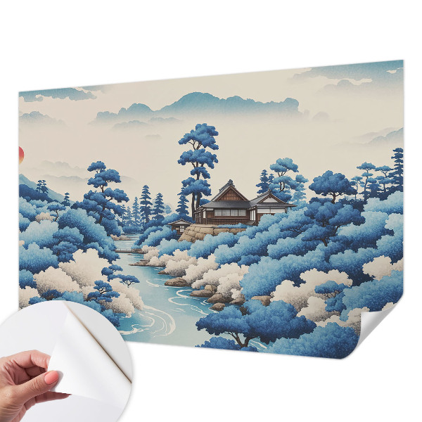 Peel and stick wall mural for bedroom with a peaceful nature scene