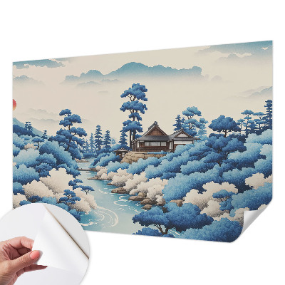 Peel and stick wall mural for bedroom with a peaceful nature scene