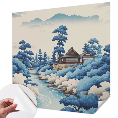Peel and stick wall mural for bedroom with a peaceful nature scene