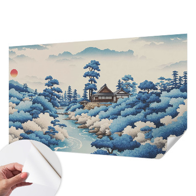 Peel and stick wall mural for bedroom with a peaceful nature scene