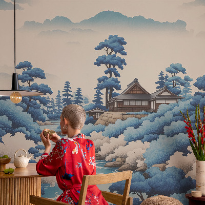 Peel and stick wall mural for bedroom with a peaceful nature scene