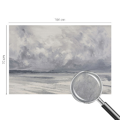 Peel and stick wall mural with a storm on the horizon design for living rooms