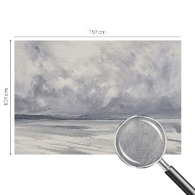 Peel and stick wall mural with a storm on the horizon design for living rooms