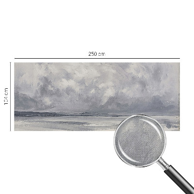 Peel and stick wall mural with a storm on the horizon design for living rooms