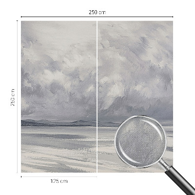 Peel and stick wall mural with a storm on the horizon design for living rooms