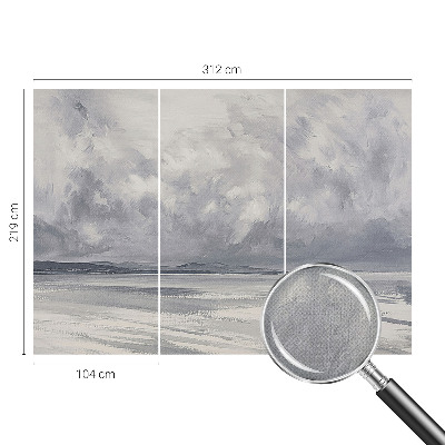 Peel and stick wall mural with a storm on the horizon design for living rooms