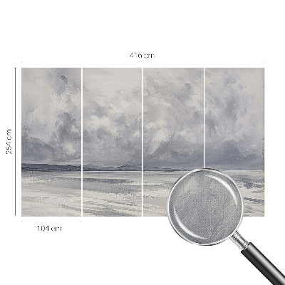 Peel and stick wall mural with a storm on the horizon design for living rooms