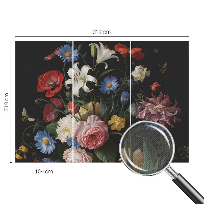 Nursery wall mural Flowers with insects