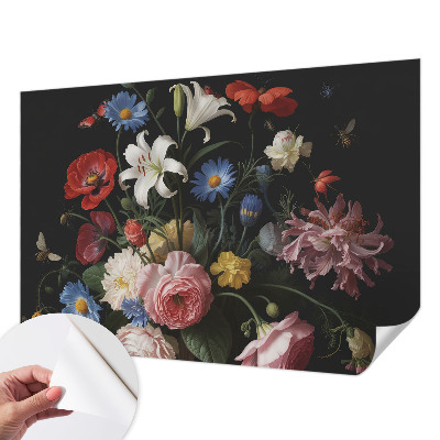 Nursery wall mural Flowers with insects