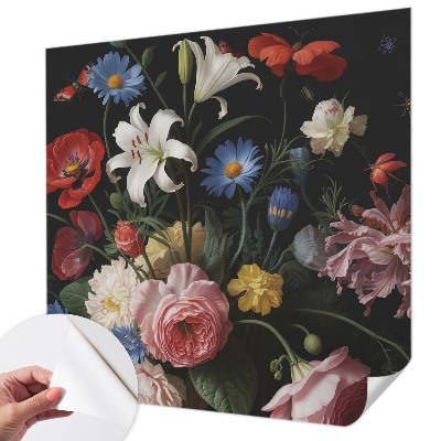 Nursery wall mural Flowers with insects