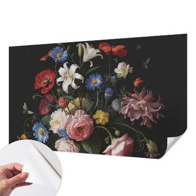 Nursery wall mural Flowers with insects