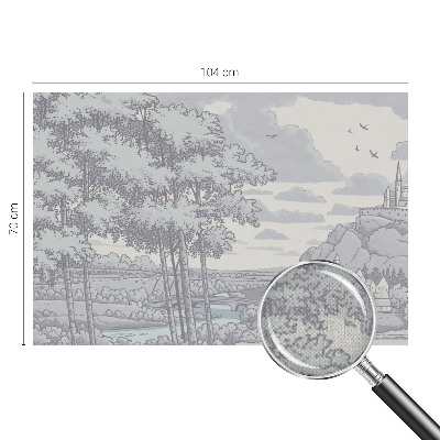 3D photo wallpaper mural with a fairytale landscape scene