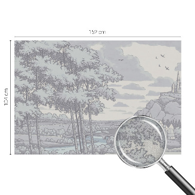 3D photo wallpaper mural with a fairytale landscape scene