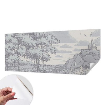 3D photo wallpaper mural with a fairytale landscape scene