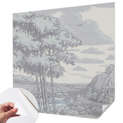 3D photo wallpaper mural with a fairytale landscape scene
