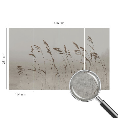 3D wall mural Grasses in the fog
