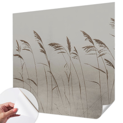 3D wall mural Grasses in the fog