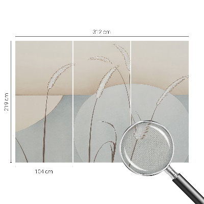 Baby room wall mural with a gentle grasses design