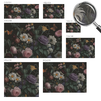 Peel and stick wallpaper mural with a floral elegant pattern