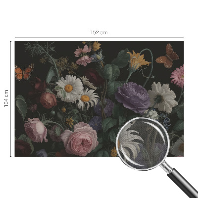 Peel and stick wallpaper mural with a floral elegant pattern