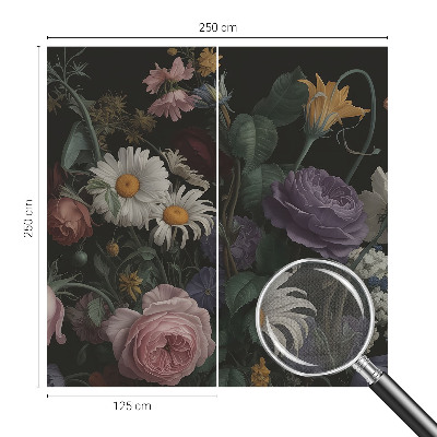 Peel and stick wallpaper mural with a floral elegant pattern