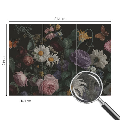 Peel and stick wallpaper mural with a floral elegant pattern