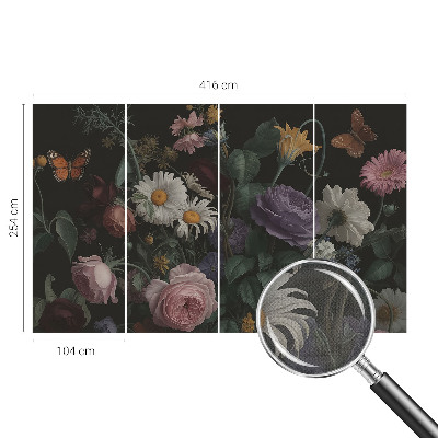 Peel and stick wallpaper mural with a floral elegant pattern