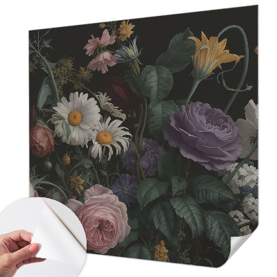 Peel and stick wallpaper mural with a floral elegant pattern