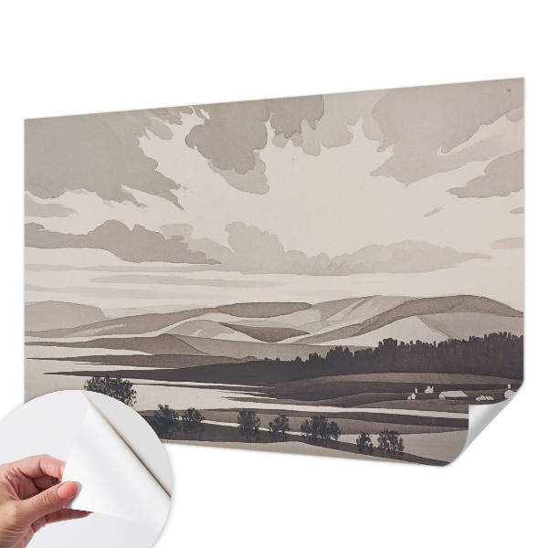 Self-adhesive photo wallpaper featuring a peaceful landscape